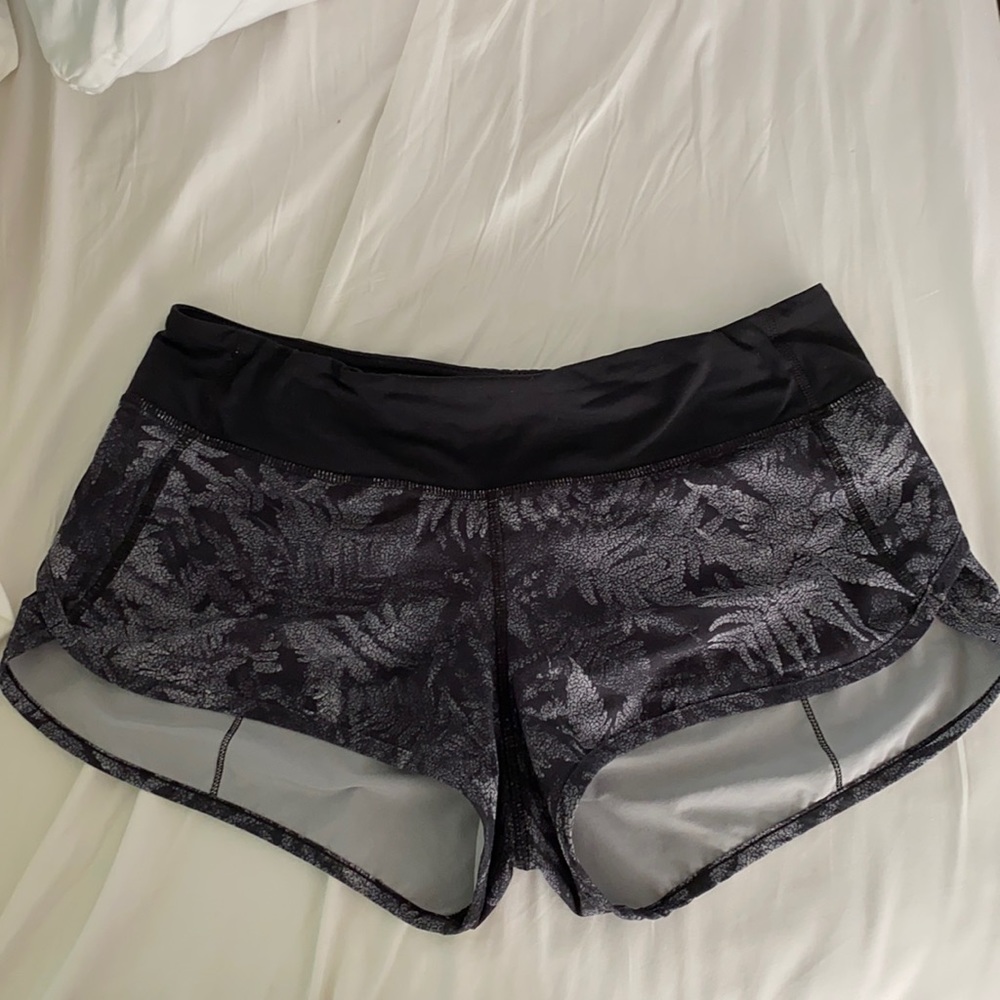 Black Patterned LuluLemon Shorts